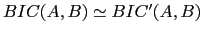 $ BIC(A,B) \simeq BIC'(A,B)$
