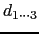 $ d_{1 \cdots 3}$