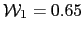 $ \mathcal{W}_{1}=0.65$